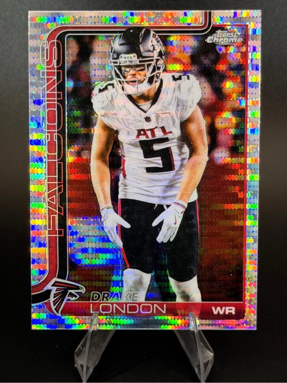 2025 Topps Chrome - Drake London #12 Pulsar Refractor Falcons